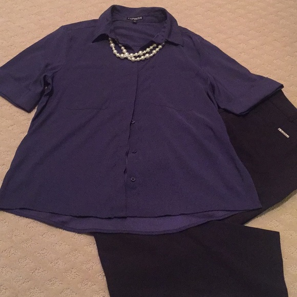 🎉Sale 🎉 Express  Size Large Short Sleeve Shirt - Picture 1 of 8